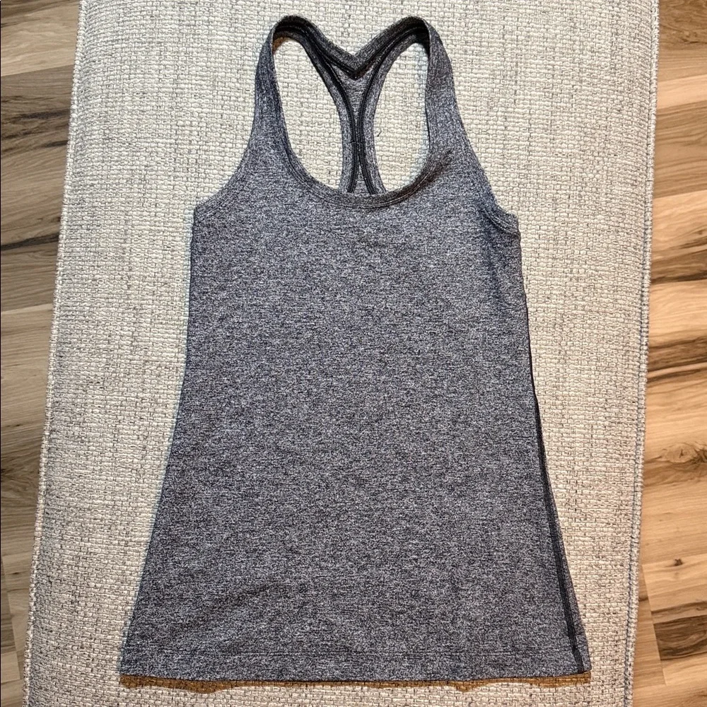 Lululemon Cool Racerback Tank Top Dark‎ Heather Gray Nulu sz4